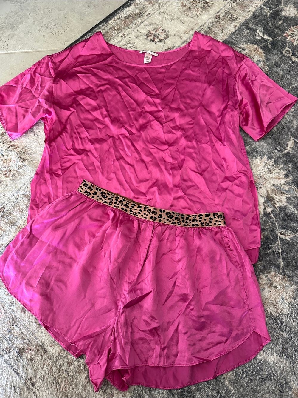 Victoria's Secret Silk Pink PJ Set